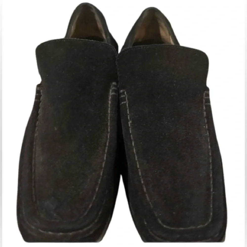 Vintage Black Suede Loafers Women’s Size 8 European Classic Slip On